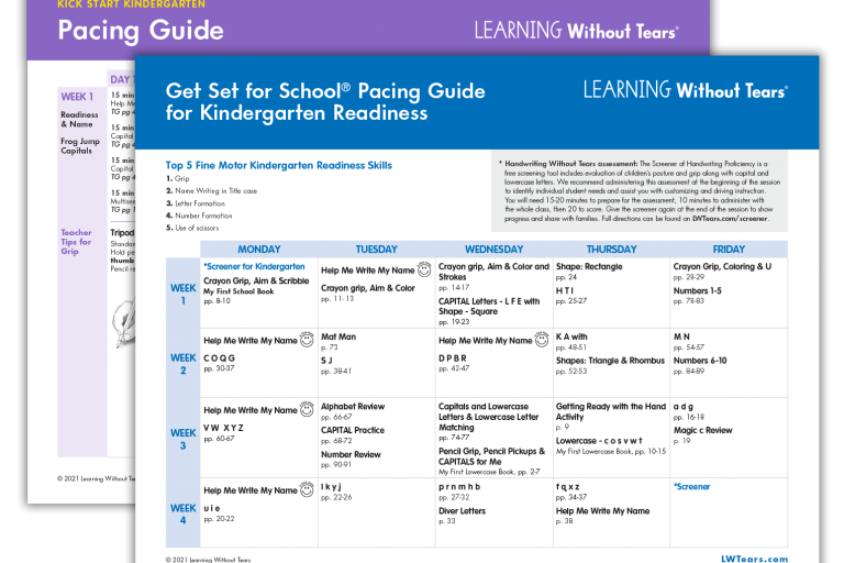 Pacing Guide Downloads  Learning Without Tears
